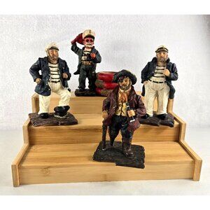 K's Collection Nautical Series Vtg Set of 4 Seamen Avg 6"x3.5" Resin Hand Painte